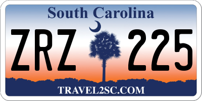 SC license plate ZRZ225