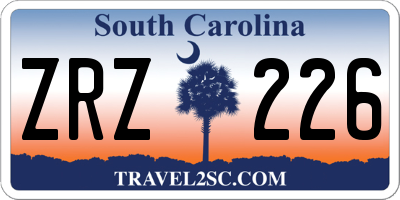 SC license plate ZRZ226