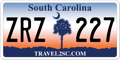 SC license plate ZRZ227