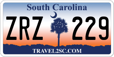 SC license plate ZRZ229