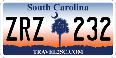 SC license plate ZRZ232