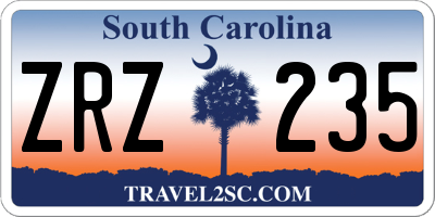 SC license plate ZRZ235