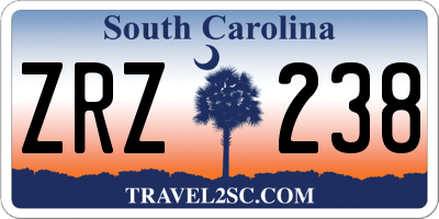 SC license plate ZRZ238