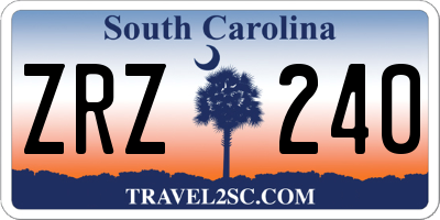 SC license plate ZRZ240