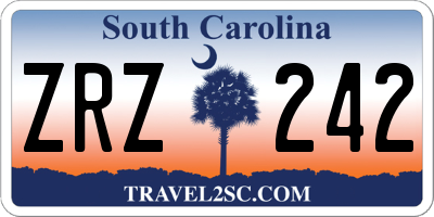 SC license plate ZRZ242