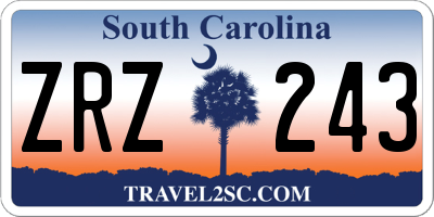 SC license plate ZRZ243