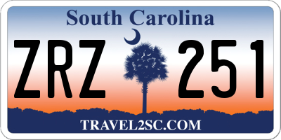 SC license plate ZRZ251