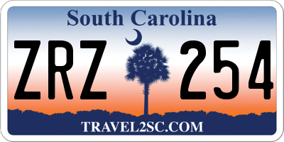 SC license plate ZRZ254
