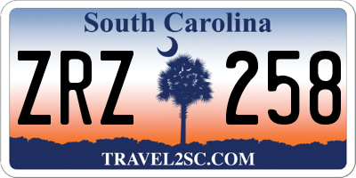 SC license plate ZRZ258