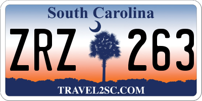SC license plate ZRZ263