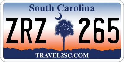 SC license plate ZRZ265
