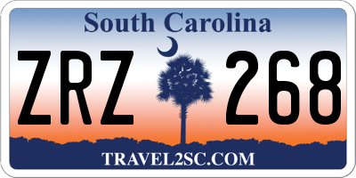 SC license plate ZRZ268