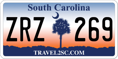 SC license plate ZRZ269