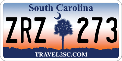 SC license plate ZRZ273