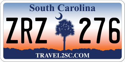 SC license plate ZRZ276
