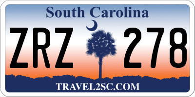 SC license plate ZRZ278