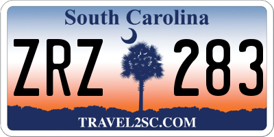 SC license plate ZRZ283
