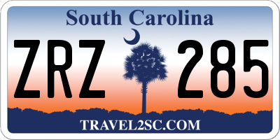 SC license plate ZRZ285