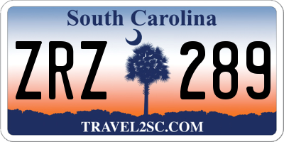 SC license plate ZRZ289
