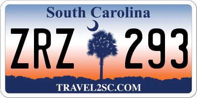 SC license plate ZRZ293