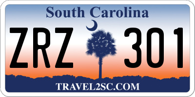SC license plate ZRZ301