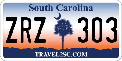 SC license plate ZRZ303