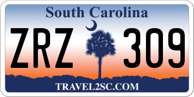 SC license plate ZRZ309