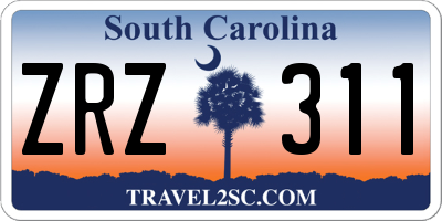 SC license plate ZRZ311