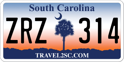 SC license plate ZRZ314