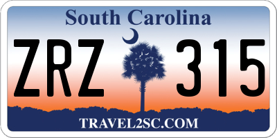 SC license plate ZRZ315