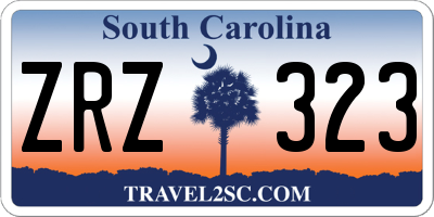 SC license plate ZRZ323