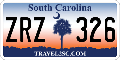 SC license plate ZRZ326