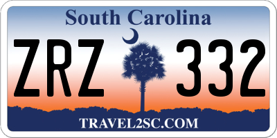 SC license plate ZRZ332