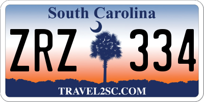 SC license plate ZRZ334