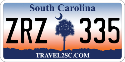 SC license plate ZRZ335