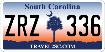 SC license plate ZRZ336