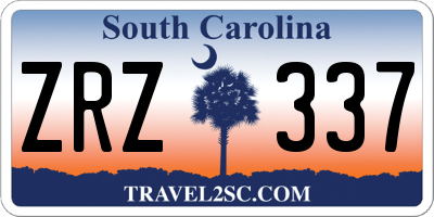 SC license plate ZRZ337