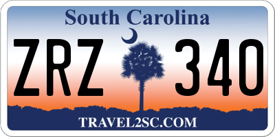 SC license plate ZRZ340