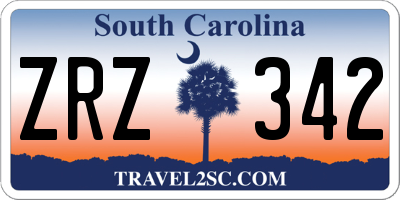 SC license plate ZRZ342