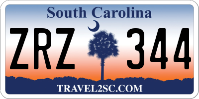 SC license plate ZRZ344