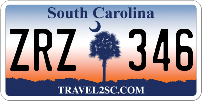 SC license plate ZRZ346