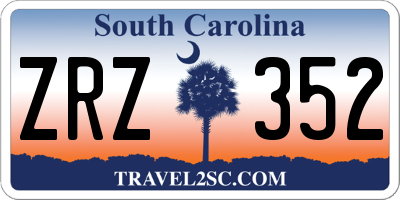 SC license plate ZRZ352