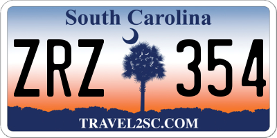 SC license plate ZRZ354