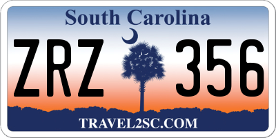 SC license plate ZRZ356