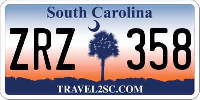 SC license plate ZRZ358