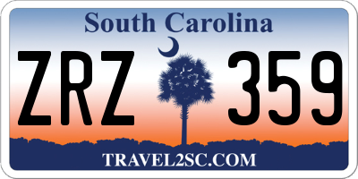 SC license plate ZRZ359