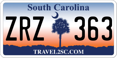 SC license plate ZRZ363