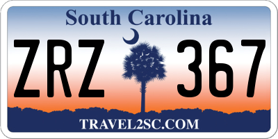 SC license plate ZRZ367