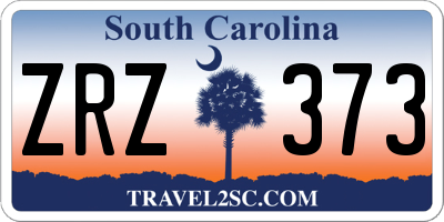 SC license plate ZRZ373