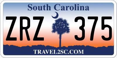 SC license plate ZRZ375